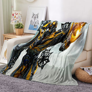 Transformers Pattern Blanket Flannel Throw Room Decoration