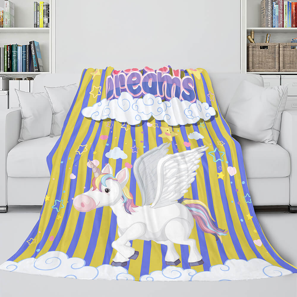 Unicorn Blanket Flannel Fleece Throw Blanket Girls Birthday Gift