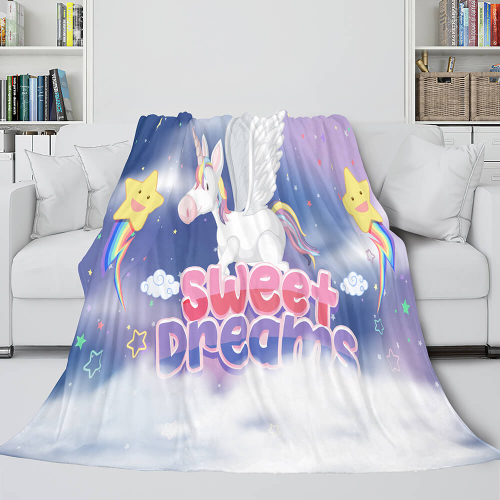 Unicorn Blanket Flannel Fleece Throw Blanket Girls Birthday Gift