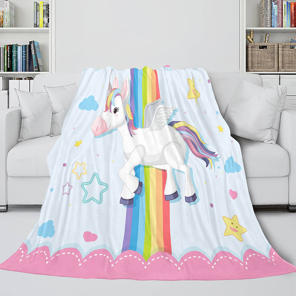 Unicorn Blanket Flannel Fleece Throw Cosplay Blanket Christmas Gift