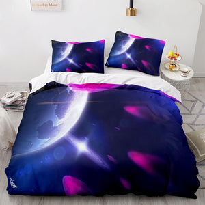 Universe Sky Outer Space 3 Piece Bedding Set Duvet Covers Bed Sheets - EBuycos