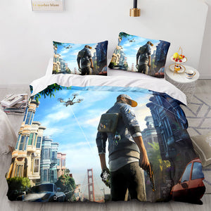 Watch Dogs 3 Piece Comforter Bedding Sets Duvet Covers Bed Sheets - EBuycos