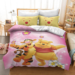 Winnie the pooh Cosplay Bedding Set Duvet Cover Bed Sheets Sets - EBuycos